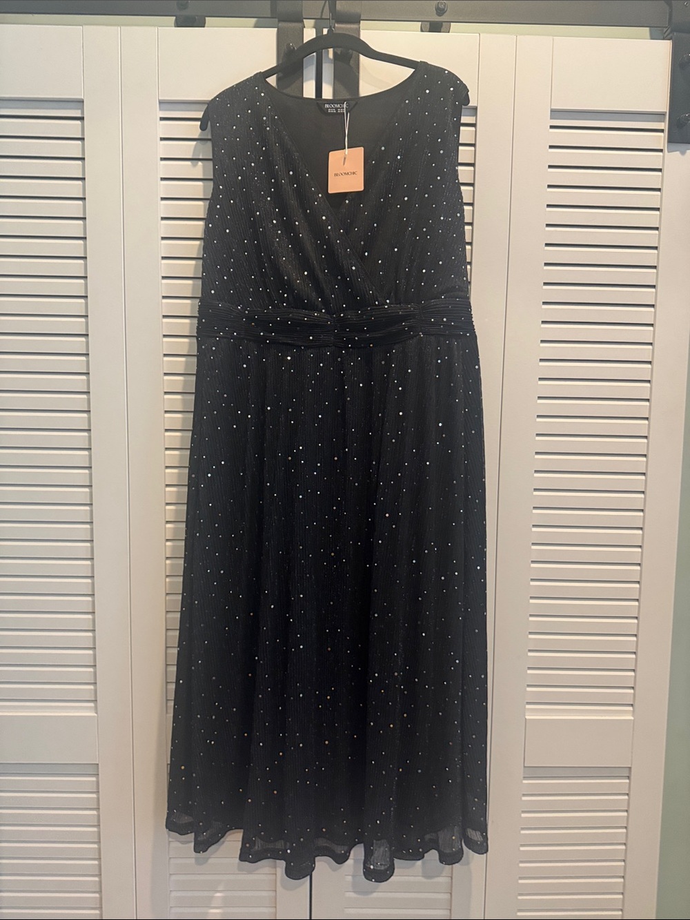 BloomChic Black Maxi Dress with Sparkling Accents
